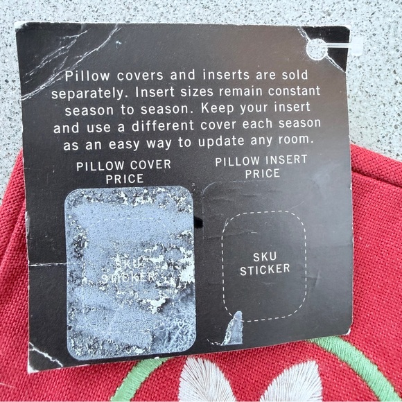 NWT Pottery Barn Red Floral Romanian Embroidered Pillow Cover 18x18 - Picture 4 of 4